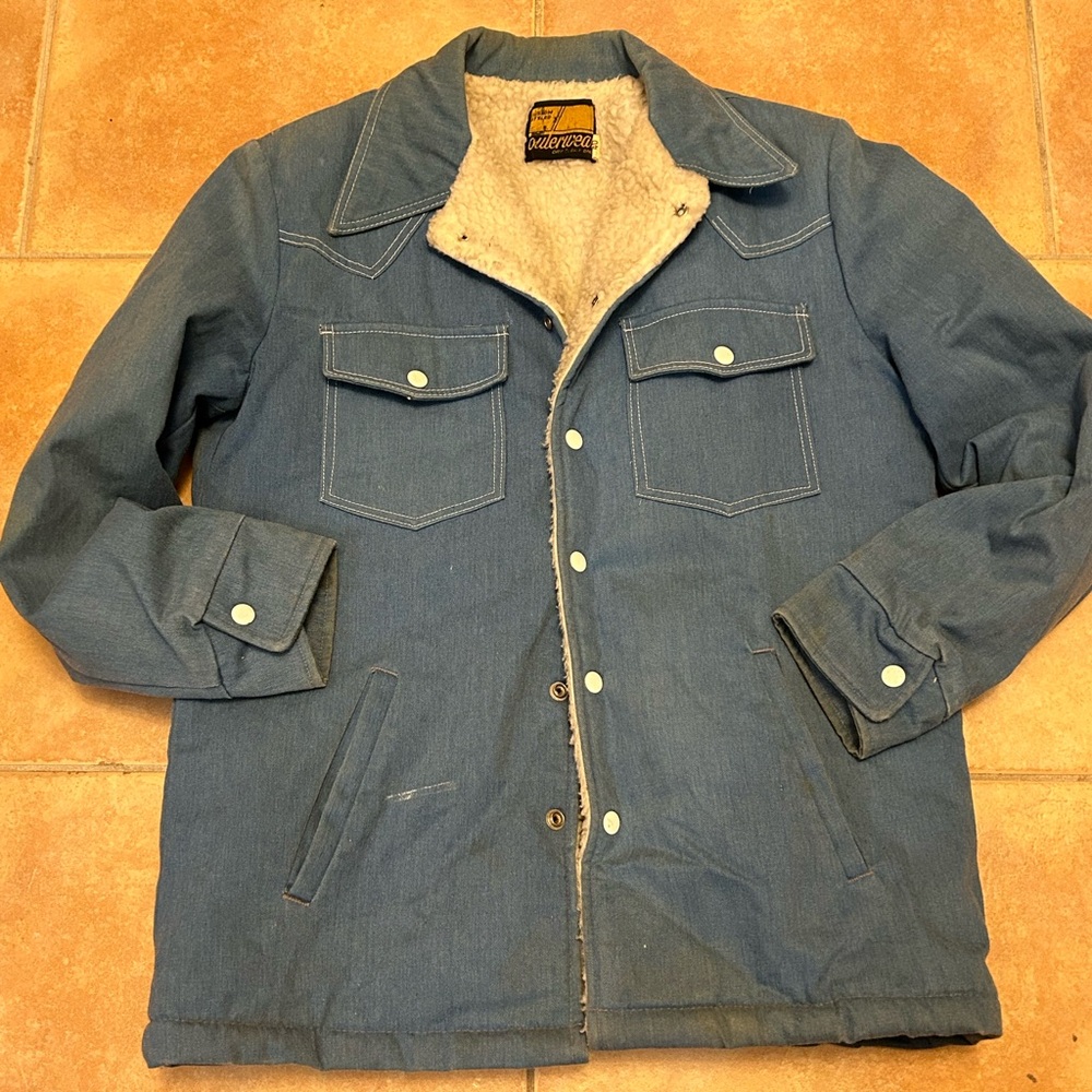 Sears vintage 70s denim Sherpa rancher coat